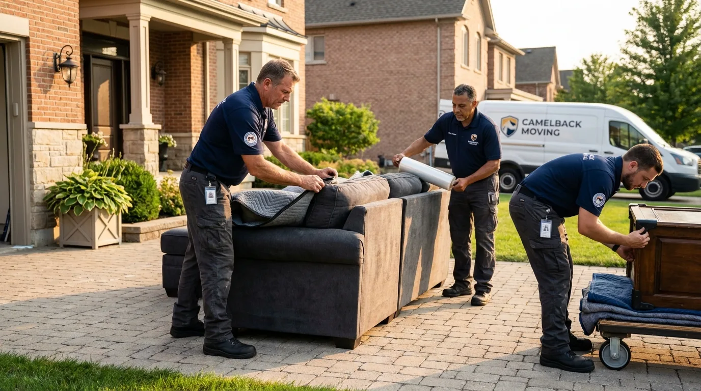 Large estate moving crew wrapping furniture in Union Springs, AL