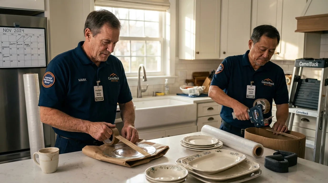 Professional crew packing kitchen dishware in Union Springs, AL